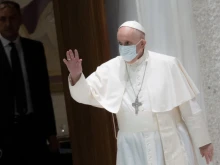 Pope Francis attends a general audience at the Vatican.